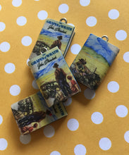 Load image into Gallery viewer, Miniature Book Charm Stitch Marker, Grapes of Wrath, John Steinbeck inspired
