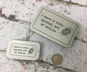 Notions Tin, Special Set of Skills, Knitting