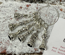 Load image into Gallery viewer, Set of 6 Chess Themed Stitch Markers
