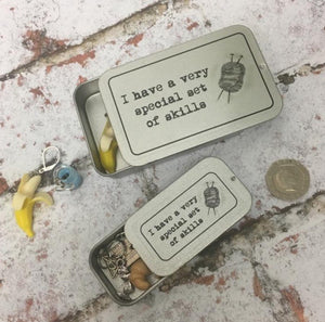 Notions Tin, Special Set of Skills, Knitting