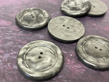 Load image into Gallery viewer, Vintage French Grey Swirl Buttons, 25mm
