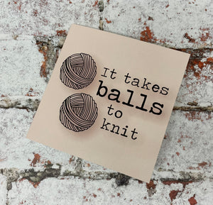 It Takes Balls to Knit, Greetings Card