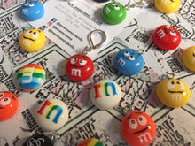 Load image into Gallery viewer, M&amp;Ms Candy Charm Progress Keeper Stitch Marker
