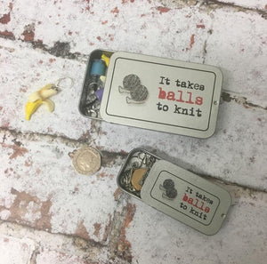 Notions Tin, It Takes Balls To Knit