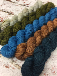 View from Cuilcagh Minis Sock Set, Superwash Bluefaced Leicester, 100g