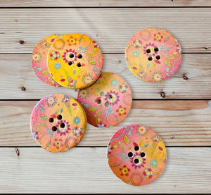 Large Flower Pattern Buttons, 30mm