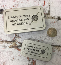 Load image into Gallery viewer, Notions Tin, Special Set of Skills, Crochet
