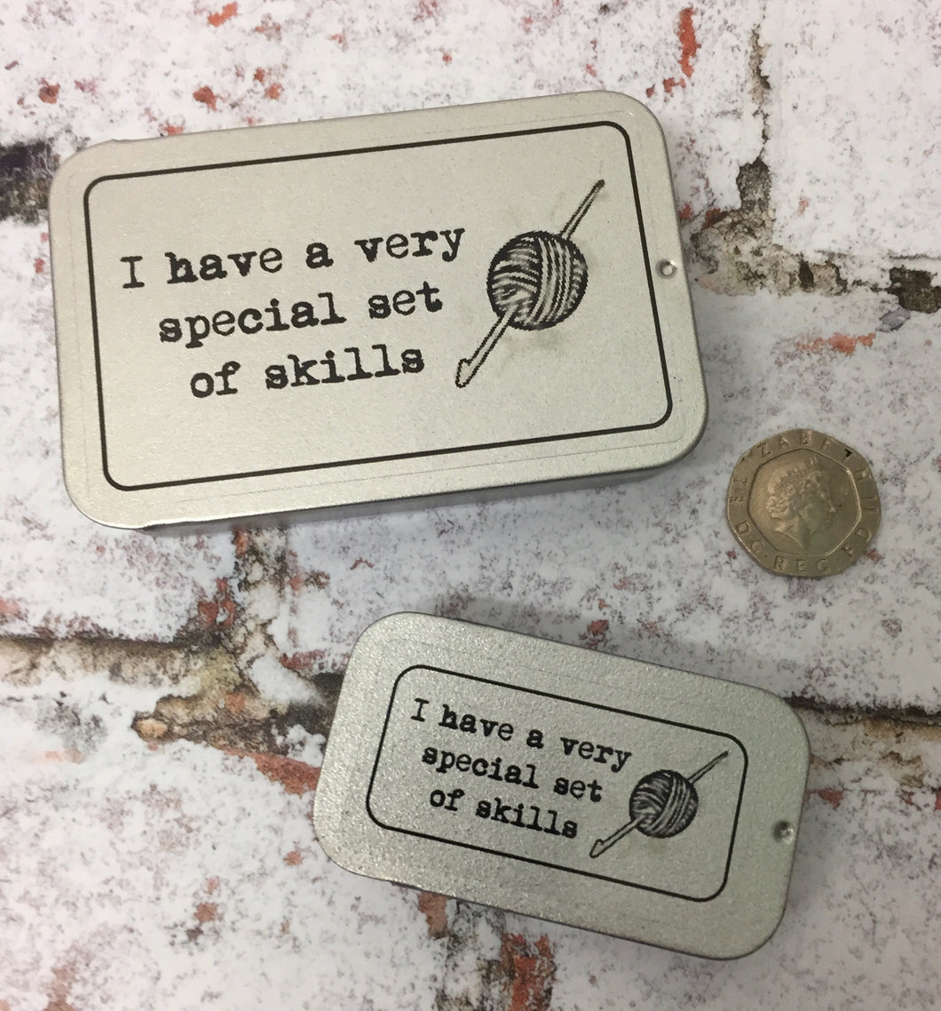 Notions Tin, Special Set of Skills, Crochet