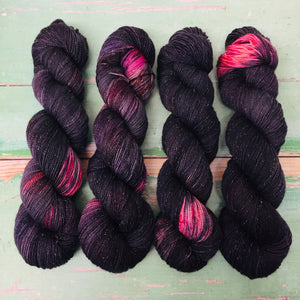 Superwash Silver Sparkle Sock Yarn, 100g/3.5oz, Eccentric Orbit
