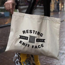 Load image into Gallery viewer, Resting Knit Face tote bag
