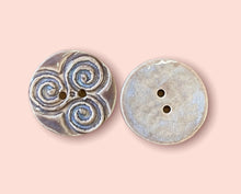Load image into Gallery viewer, Celtic Spiral/Triskele Ceramic Buttons, 33mm
