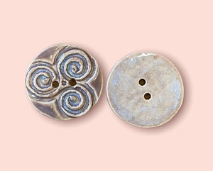 Celtic Spiral/Triskele Ceramic Buttons, 33mm