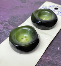 Load image into Gallery viewer, Vintage Vogue-Star Chunky 4-Hole Green Buttons, 34mm, Set of 2

