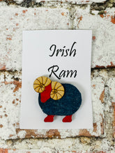 Load image into Gallery viewer, Vintage Tweed Irish Ram Brooch
