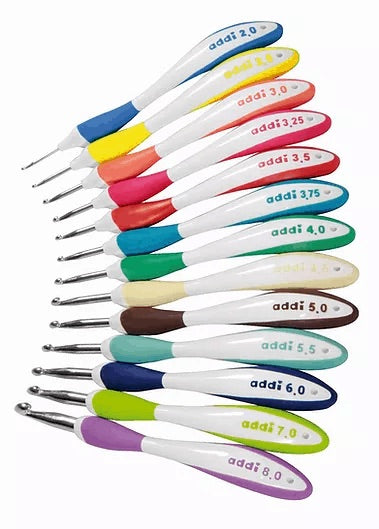 Addi Swing Crochet Hook, sizes 2.5mm-8mm