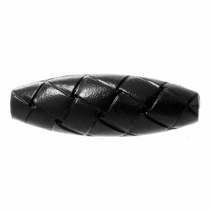 Imitation Leather Toggle Buttons, Black, 30mm