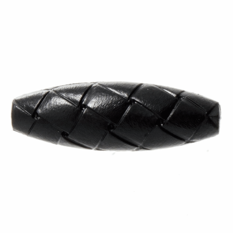 Imitation Leather Toggle Buttons, Black, 30mm