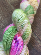 Load image into Gallery viewer, Superwash Merino Single Ply Fingering Yarn, 100g/3.5oz, Look at the Flowers
