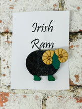 Load image into Gallery viewer, Vintage Tweed Irish Ram Brooch
