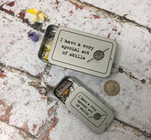 Load image into Gallery viewer, Notions Tin, Special Set of Skills, Crochet
