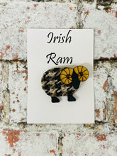 Load image into Gallery viewer, Vintage Tweed Irish Ram Brooch
