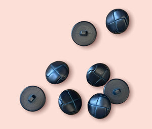 Imitation Leather Buttons, Navy, 23mm