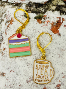 Set of 2 Tea and Cake Stitch Markers