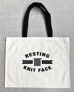 Resting Knit Face Tote Bag