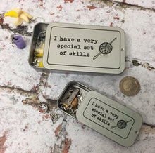 Load image into Gallery viewer, Notions Tin, Special Set of Skills, Crochet

