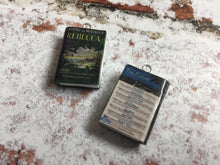 Load image into Gallery viewer, Miniature Book Charm Stitch Marker, Rebecca, Daphne du Maurier inspired
