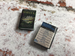 Miniature Book Charm Stitch Marker, Rebecca, Daphne du Maurier inspired