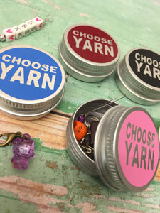 Round Notions Tin, Choose Yarn