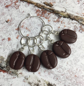 Set of Coffee Beans Stitch Markers Progress Keepers
