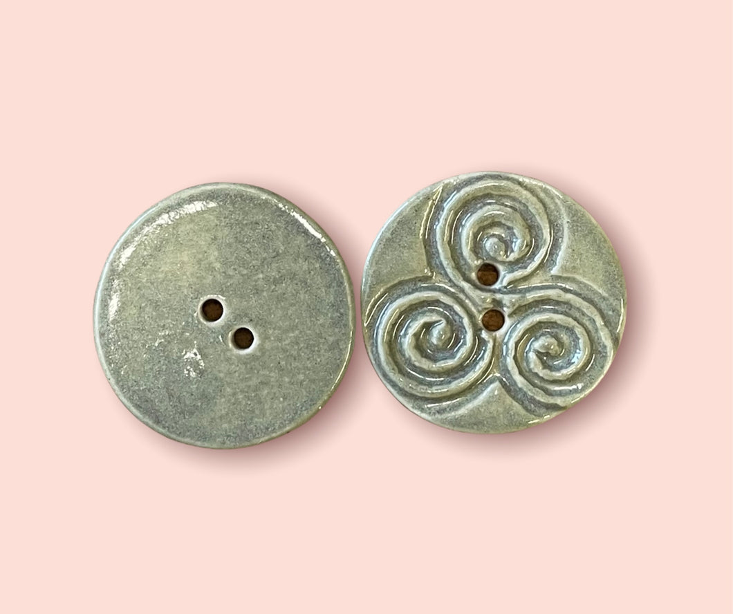Celtic Spiral/Triskele Ceramic Buttons, 33mm