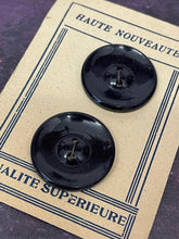 Load image into Gallery viewer, Vintage French Haute Noveaute Dark Blue Buttons, 25mm, Set of 2
