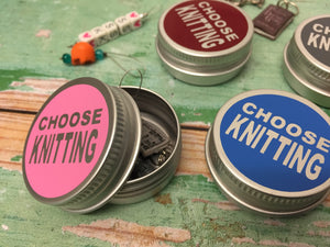 Round Notions Tin, Choose Knitting