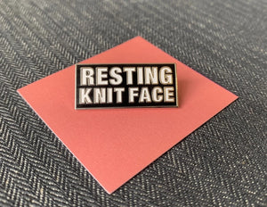 Resting Knit Face Enamel Pin