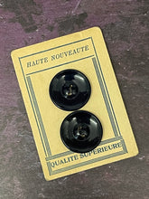 Load image into Gallery viewer, Vintage French Haute Noveaute Dark Blue Buttons, 25mm, Set of 2
