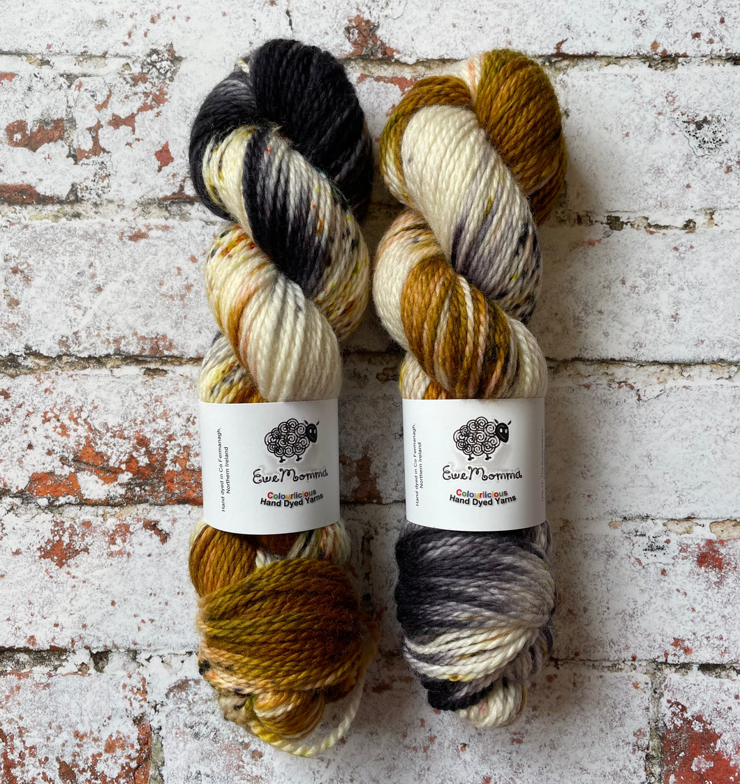 Superwash Bluefaced Leicester Aran/Worsted Yarn Wool, 100g/3.5oz, Meetings Have Biscuits