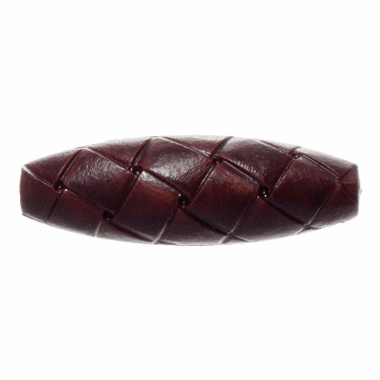 Imitation Leather Toggle Buttons, Red Brown, 40mm
