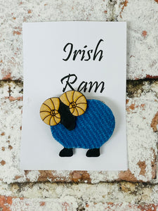 Vintage Tweed Irish Ram Brooch